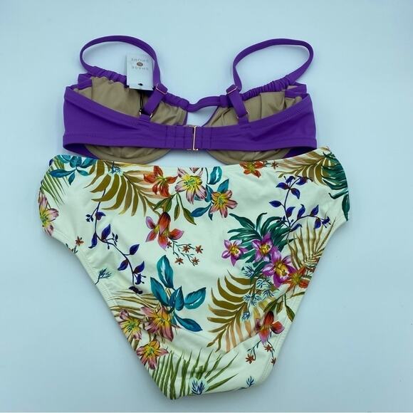 Sun & Shade Floral Bikini With Kona Sol Purple Top - Large - Picture 4 of 5